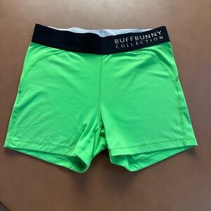 BuffBunny Neon Green Performance Shorts